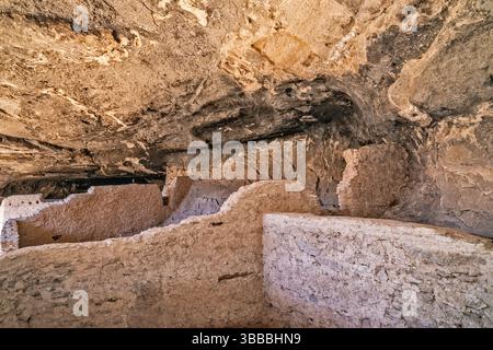 Structures inside Cave 3, Gila Cliff Dwellings National Monument, New ...