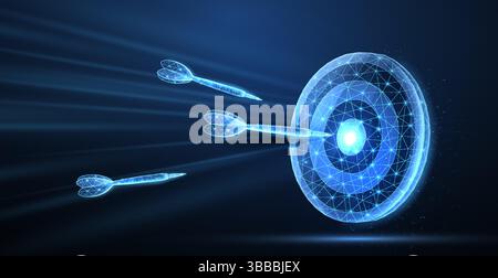 Target concept vector illustration. Business goal, marketing strategy, digital aim. Stock Vector