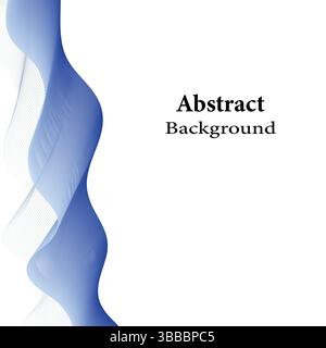 Blue Abstract Flowing Shape on White Minimal Background Stock Vector