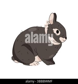 Forest hare or wood rabbit. Vector easter fluffy bunny. Animal symbol for spring holiday or festive. Wildlife woodland fauna. Domestic nocturnal pet or mammal with whiskers and long ears. Zoology. Stock Vector