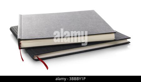 Two stylish hardcover notebooks isolated on white Stock Photo
