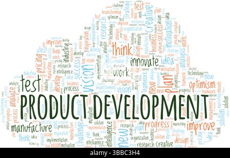 Product Development word cloud conceptual design isolated on white background. Stock Vector