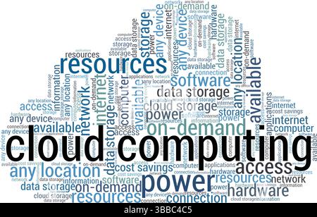 Cloud Computing word cloud isolated on a white background. Stock Vector