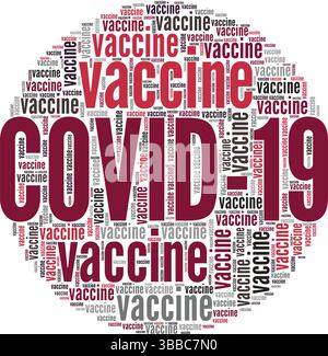Vaccine for Covid-19 Coronavirus word cloud conceptual design isolated on white background. Stock Vector