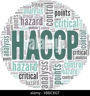 HACCP - Hazard Analysis Critical Control Points vector illustration word cloud isolated on a white background. Stock Vector
