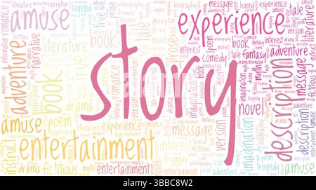 Story vector illustration word cloud isolated on a white background. Stock Vector