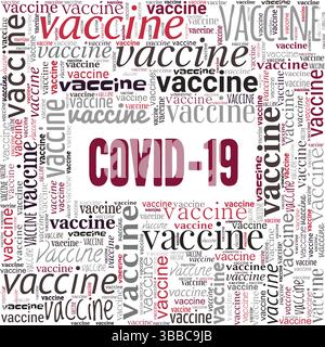 Vaccine for Covid-19 Coronavirus word cloud conceptual design isolated on white background. Stock Vector