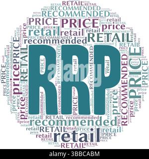 Recommended Retail Price - RRP word cloud conceptual design isolated on white background. Stock Vector