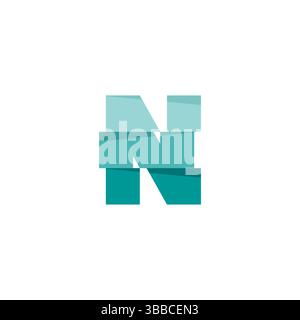 Modern initial letter n cut style logo vector Stock Vector