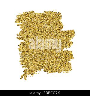 Golden Paint Glittering backdrop on a white background. Background with gold sparkles and glitter effect. Empty space for your text.  Vector illustrat Stock Vector