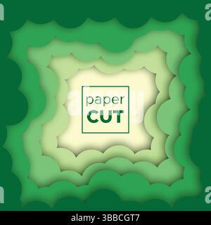 Abstract  Background with Paper Cut shapes. Vector illustration Stock Vector