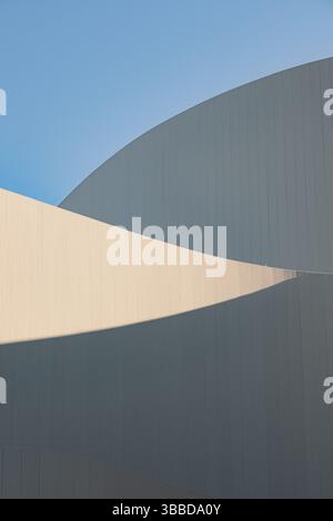 Abstract and organic lines of the historic white theater building in Dusseldorf, Germany Stock Photo