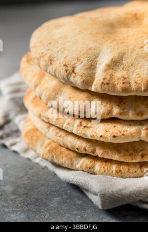 Homemade Greek Pita Bread Pockets in a Stack Stock Photo - Alamy