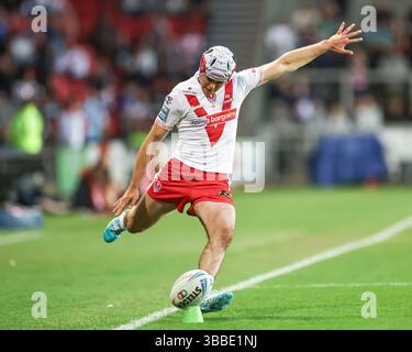 George Whitby of St Helens in action during the Hull FC v St Helens ...