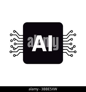 Ai Symbol with Circuit Board Design. Stock Vector