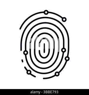 Digital Fingerprint. Abstract Tech Identity. Stock Vector