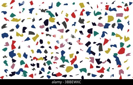 Colorful Terrazzo Pattern – Abstract Geometric Seamless Background Stock Vector