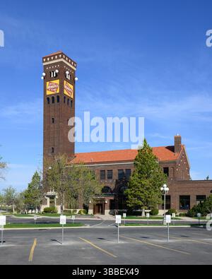 Great Falls, MT, USA - May 5, 2025; Great Falls station The Milwaukee Road railraod building Stock Photo
