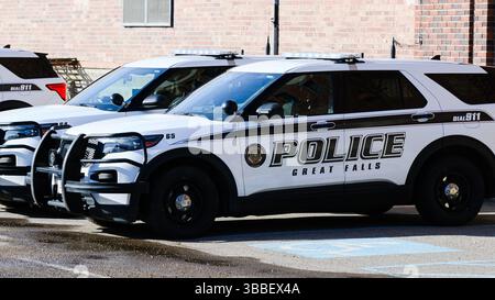 Great Falls, MT, USA - May 4, 2025; Great Falls Montana police car with name and logo Stock Photo