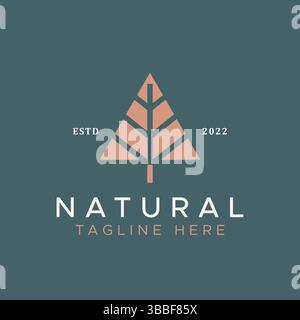 Abstract Logo Triangle Illustration Shape of Mountain, Leaf, Tree and Natural Symbol. Stock Vector
