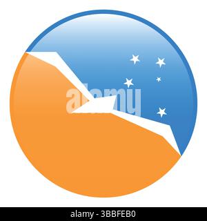 Flag of Argentina in Antarctica. Argentina Antarctica circle flag 3d logo icon computer vector illustration design. Stock Vector