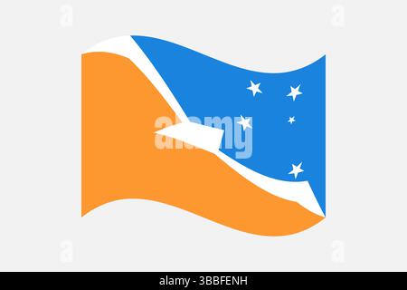 Flag of Argentina Antarctica. Argentina Antarctica wavy flag digital vector illustration. Fluttering flag. Stock Vector