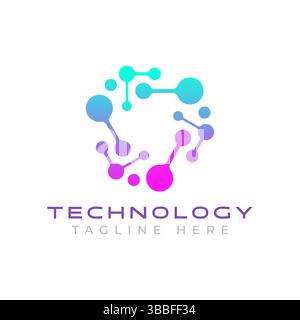 Logo Business Digital Network Technology and Science. Communication, Investment, Market, Finance, Economy, Chemist, Biology. Stock Vector