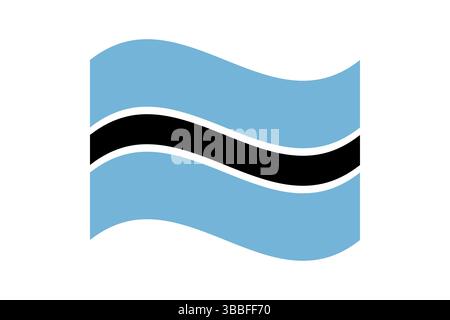 Flag of Botswana. Botswana wavy flag digital vector illustration. Fluttering flag. Stock Vector