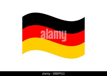 Flag of Germany. Germany wavy flag digital vector illustration. Fluttering flag. Stock Vector