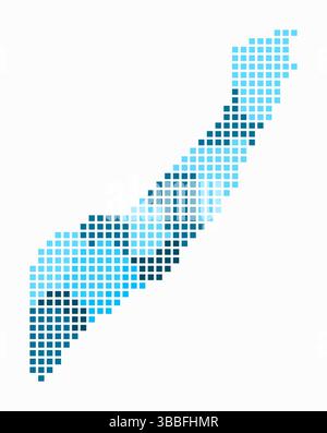 Somalia dotted map. Digital style map of the country on white background. Somalia shape with square dots. Colored dots style. Large size squares. Stock Vector