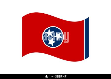 Flag of Tennessee. Tennessee wavy flag digital vector illustration. Fluttering flag. Stock Vector