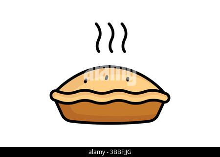 Pie icon. colored outline icon style. food elements vector illustration Stock Vector