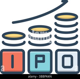 Icon for ipo, initial public offering Stock Vector