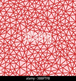 Triangles vector pattern. Red color. Tiny triangles size. Bold lines weight. Repeatable pattern. Seamless tileable vector illustration. Stock Vector