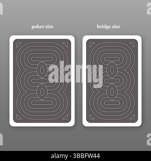 Playing card. Reverse side. Poker size and bridge size. Stock Vector