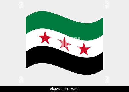 Flag of Syria. Syria wavy flag digital vector illustration. Fluttering flag. Stock Vector