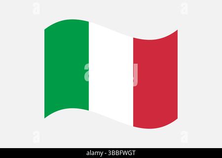 Flag of Italy. Italy wavy flag digital vector illustration. Fluttering flag. Stock Vector