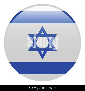 Flag of Israel. Israel circle flag 3d logo icon computer vector illustration design. Stock Vector