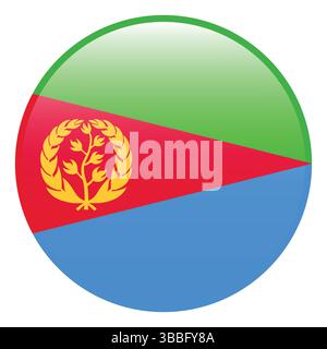 Flag of Eritrea. Eritrea circle flag 3d logo icon computer vector illustration design. Stock Vector