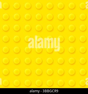 Yellow plastic blocks background. Seamless pattern or construction plate Stock Vector