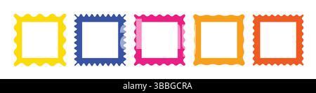 Zigzag edge square frames collection Stock Vector
