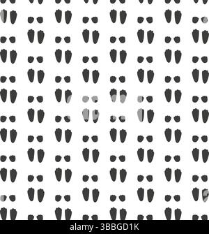 Bunny footstep seamless pattern. Rabbit track Stock Vector