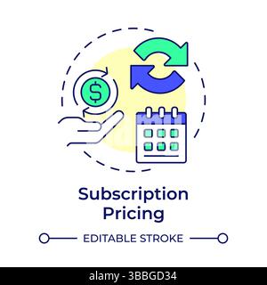 Subscription pricing multi color concept icon Stock Vector