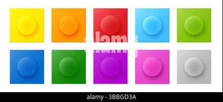 Colorful plastic blocks collection Stock Vector