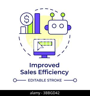 Improved sales efficiency multi color concept icon Stock Vector
