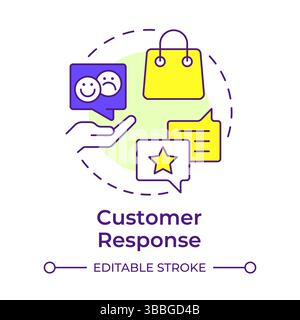 Customer response multi color concept icon Stock Vector