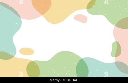 Trendy background with abstract colorful doodle shapes frame. Stock Vector
