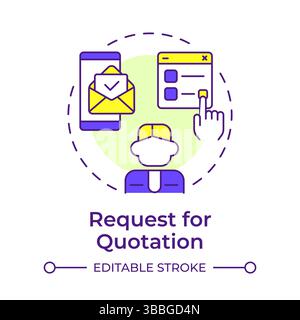 Request for quotation multi color concept icon Stock Vector