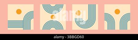 Abstract modern geometric background set. Stock Vector