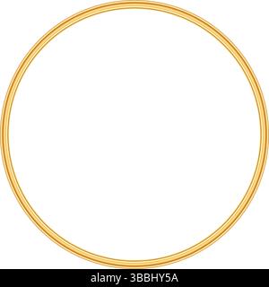Luxury gold circle frame. Refined round border, decorative element for certificate, award, stamp, vignette, wedding invitation, grand opening Stock Vector